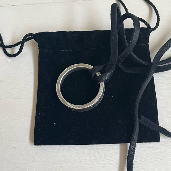 One of a kind Silver One Dollar Coin Necklace Leather Cord - Picture 1 of 7